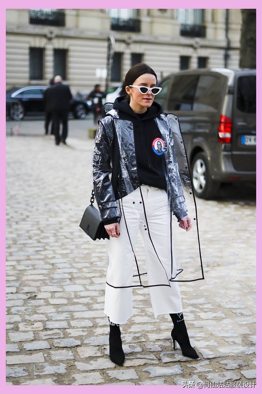 一次性雨衣也穿的很好看,雨衣可外穿