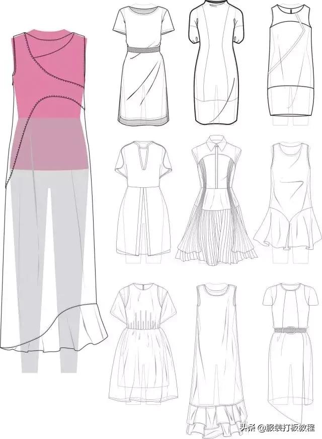 手绘服装款式图线稿书籍,服装款式图手绘专业教程