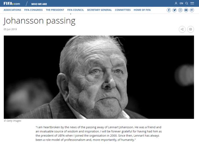 与世长辞，前欧足联主席约翰松一生不得不提的4件大事