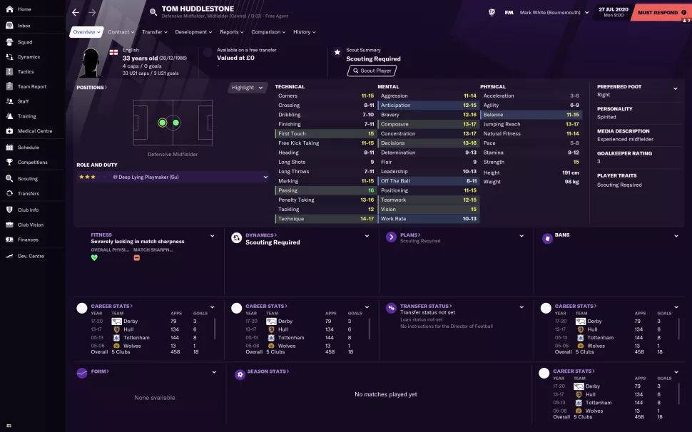 fm2021各位置最强球员排行,fm2021自由球员