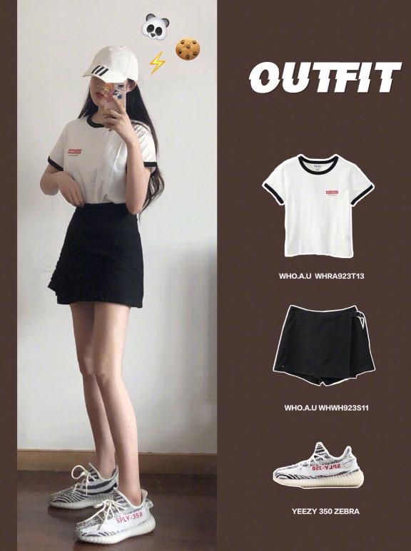 25岁之后更要打扮！黑色短裤+白T恤显出细腰大长腿，少女心满满