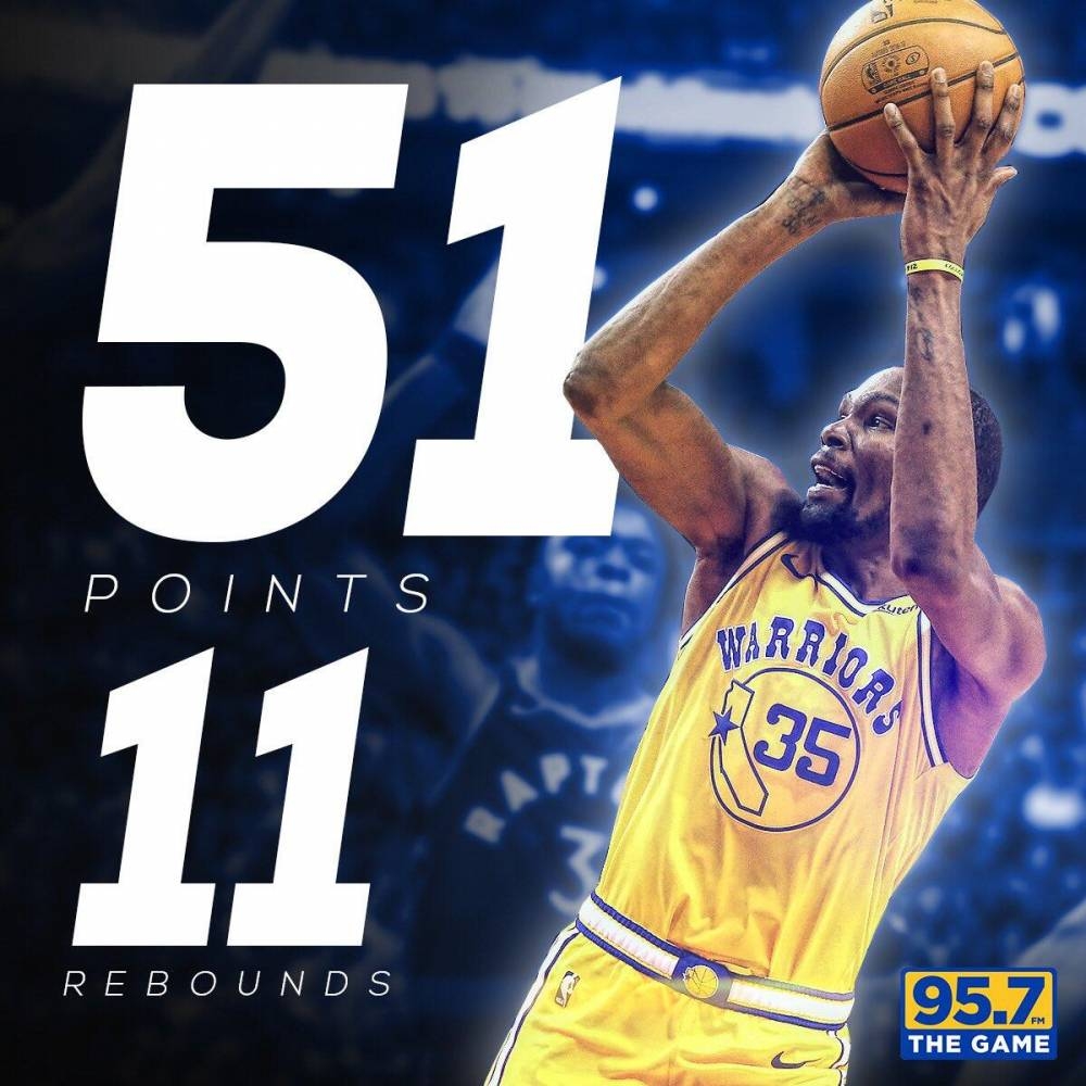 杜兰特对阵勇士砍下54分,勇士30分惨败湖人