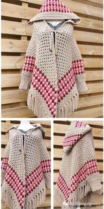 高档蕾丝钩花斗篷披肩防晒衣,针织披肩花样图片大全