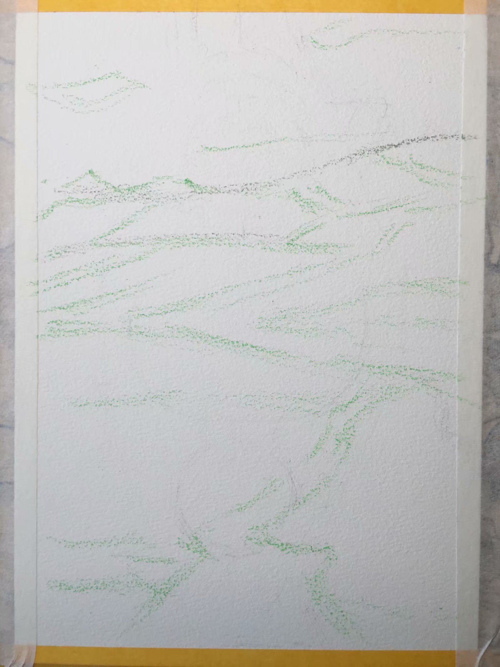 12色普通油画棒画风景画教程,油画棒教程简单入门冬季风景画