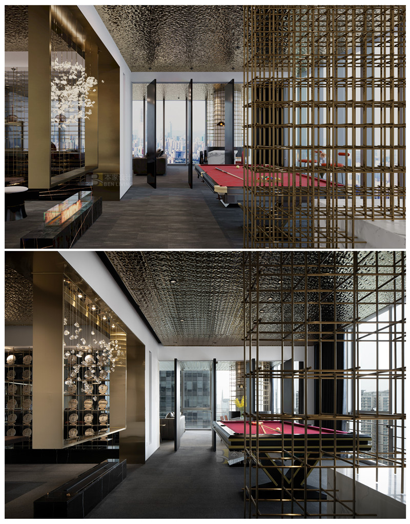 135平私人会所效果图,新中式极简轻奢高级私人会所