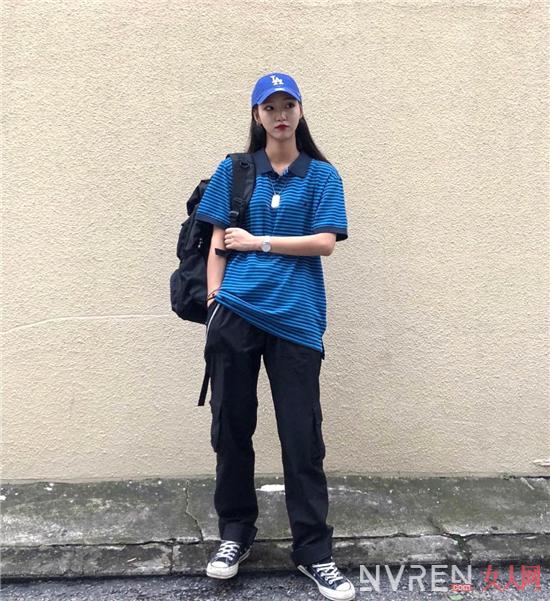 2022新款夏季潮流polo衫,洋气时髦polo衫女黄色