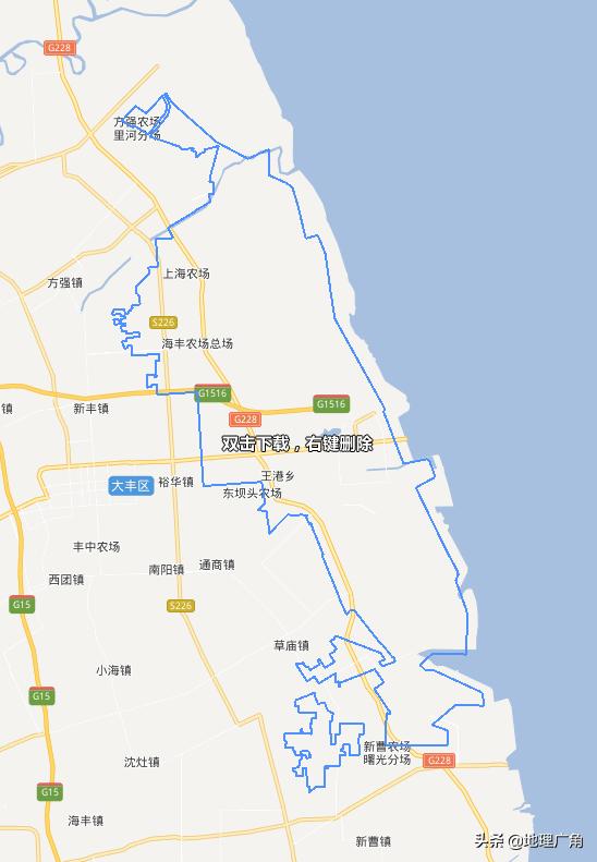 盐城市大丰区行政区划地图,江苏省盐城市大丰区最新地图