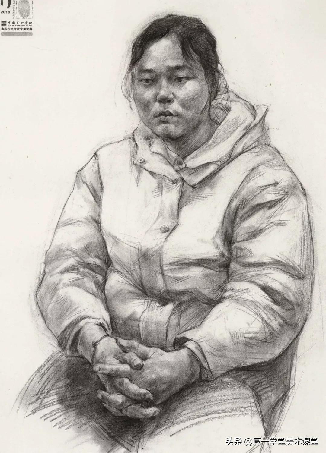 中国美院高分卷2020素描试卷,中国美院素描作品欣赏