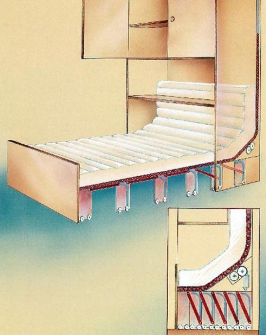 把床折叠起来,用纸折双人上下铺双层床