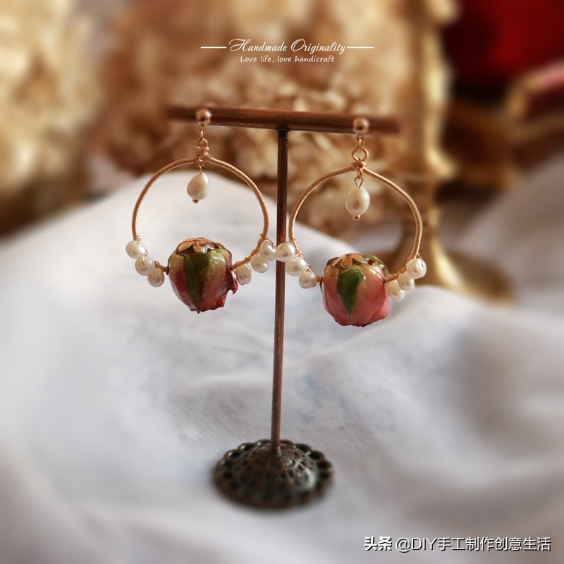 永生花首饰手工diy制作,制作永生花首饰