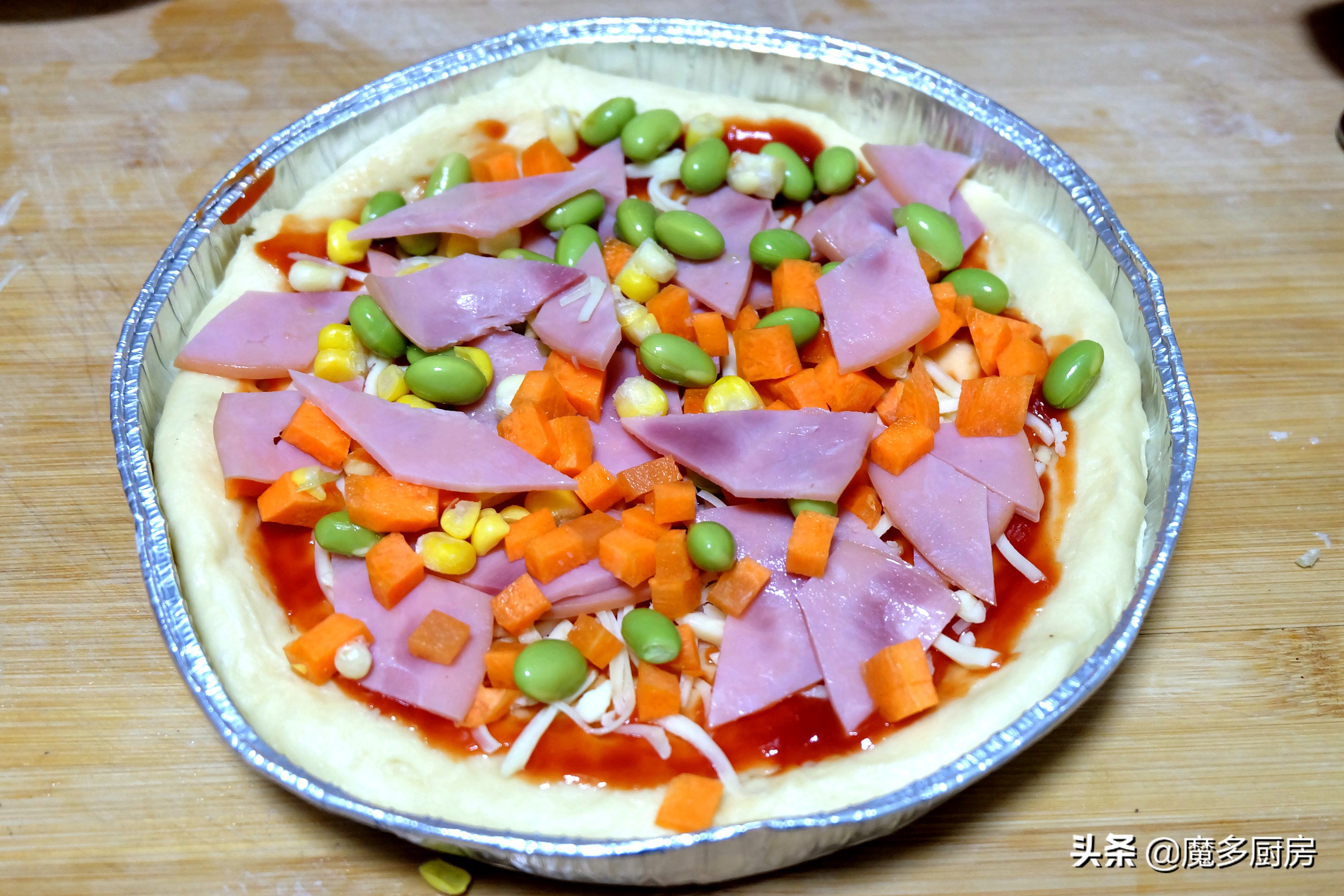 披萨最简单的做法连5岁小孩都会,适合小孩做的美食披萨不用芝士