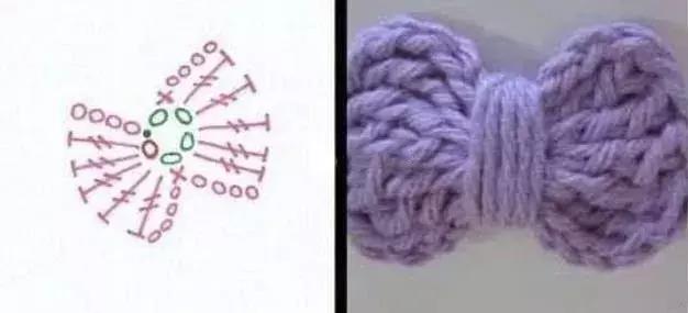 小的蝴蝶结发饰系法,小小的蝴蝶结钩织