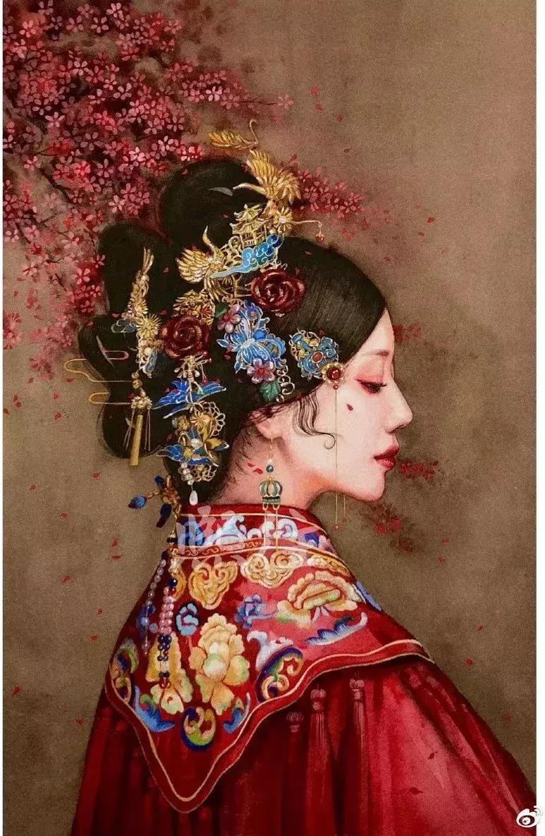古风绘画线描,100张绝美古风女线描手绘
