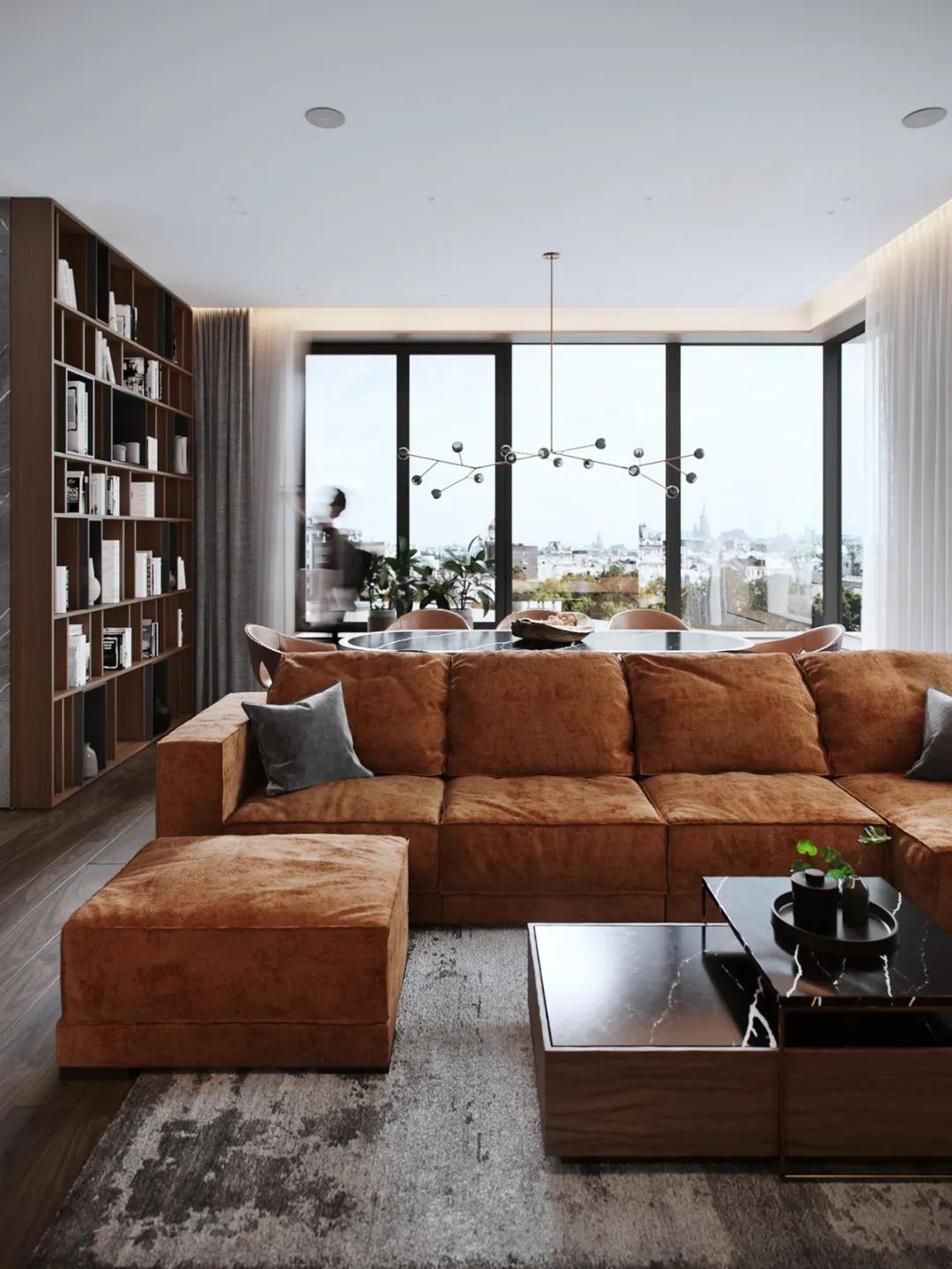 胡桃木家具体现的美,胡桃木与大理石的结合