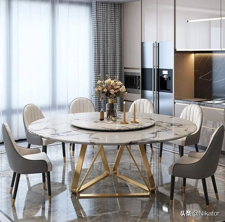 美式装修餐桌用圆的还是方的,餐厅较大餐桌选方的还是圆的好