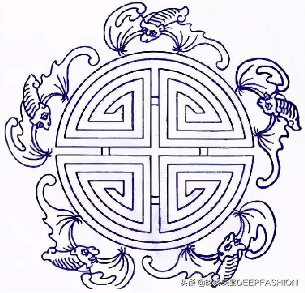 中国传统纹样“之”青花纹样