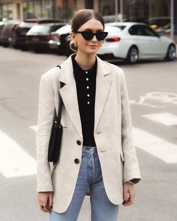 西装风衣时尚大气上档次,白西服穿搭高级春季