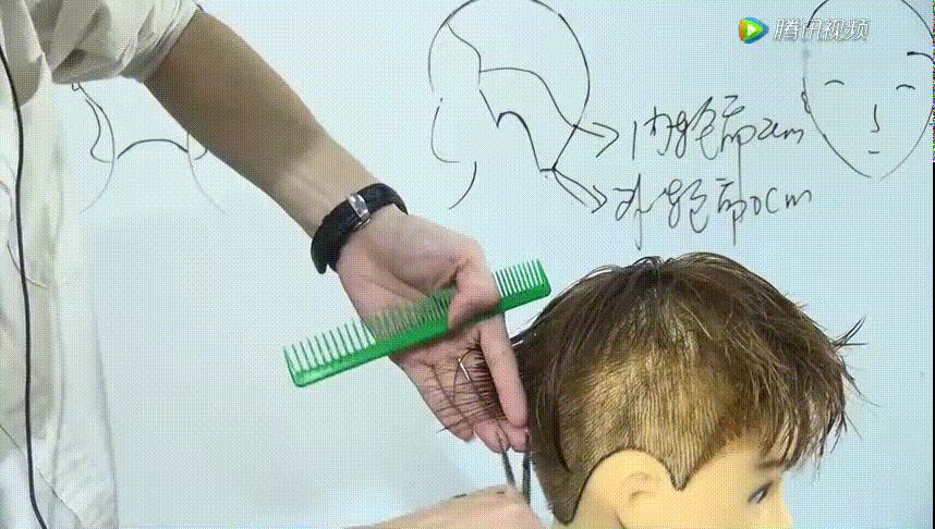侧背头男发型剪发教程手法,韩式男士飞机头吹风教程