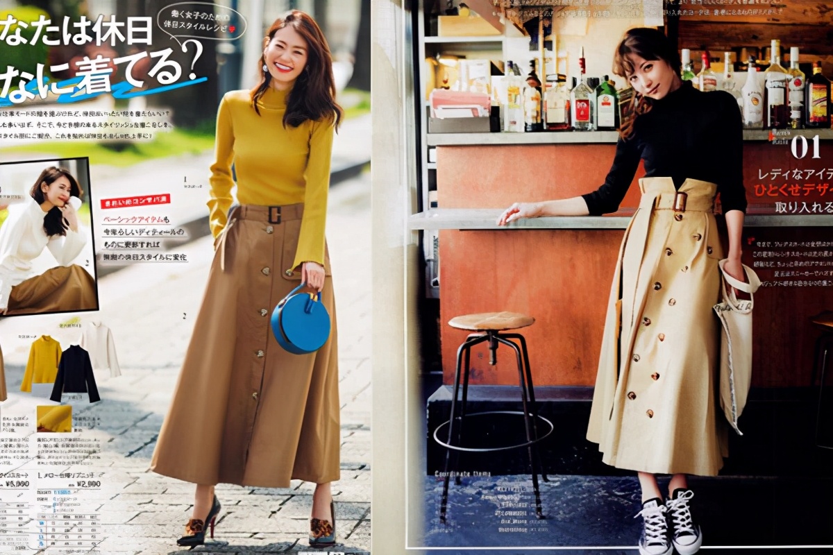 时尚达人都爱穿的半身裙,时尚潮流穿搭日本人