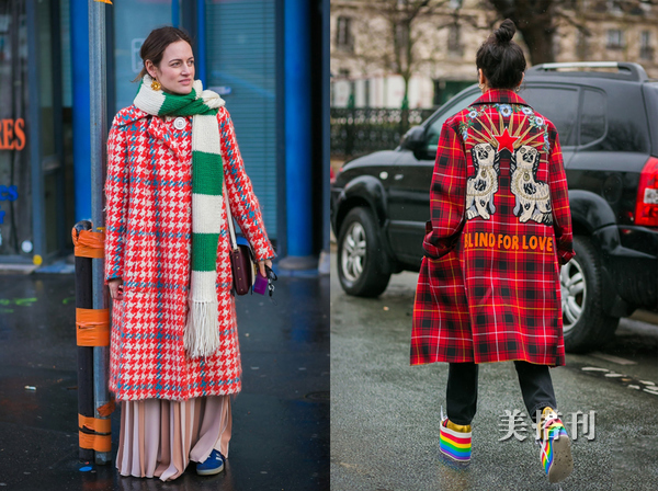 时尚咖色大衣的穿衣搭配,秋冬咖色格子大衣穿搭