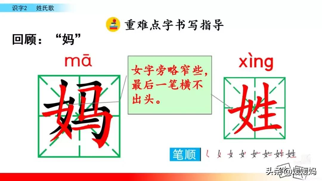 一年级下语文识字2姓氏歌,一年级下册语文姓氏歌练习题