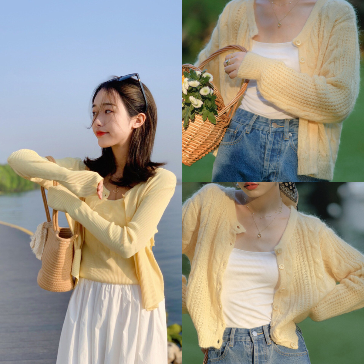 买针织衫选什么面料,焦糖色针织衫显肤色白