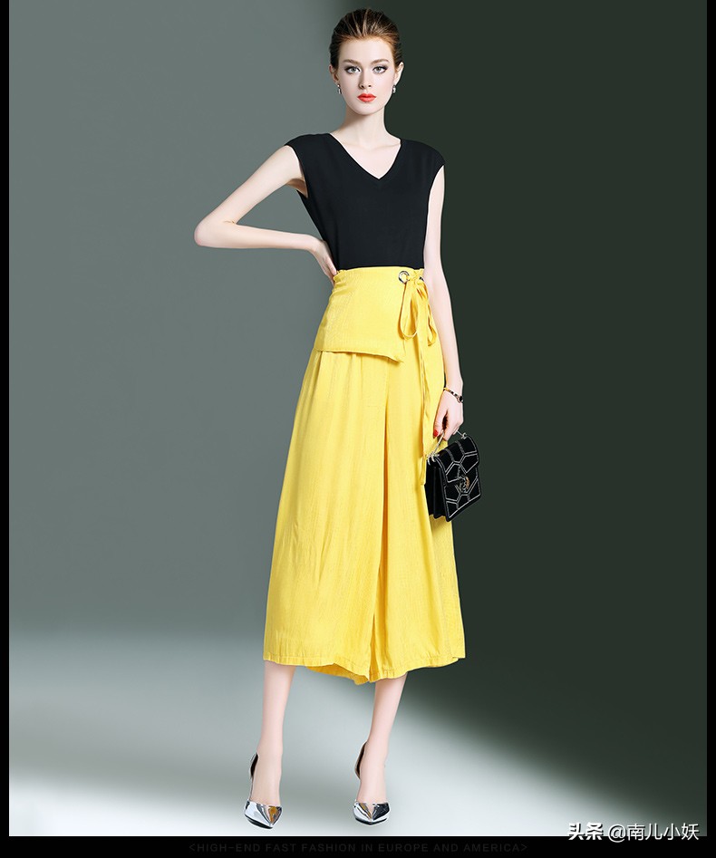 芥黄色上衣配什么颜色裤子好看,桔黄色紧身裤子配什么上衣