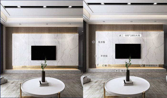 看到价格又犹豫了很久,仿大理石壁布背景墙价格