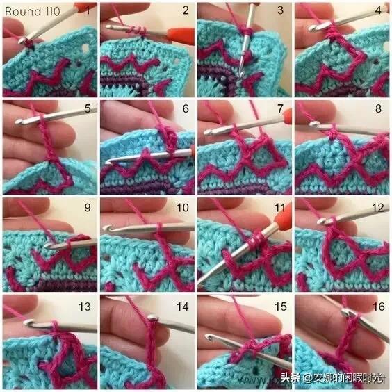 曼陀罗毯子编织教程,苏菲花园曼陀罗毯子钩法高清图解