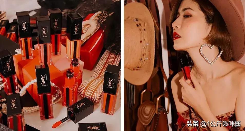 ysl唇釉推荐黄皮深唇试色,ysl圣罗兰水光镜黑管唇釉418