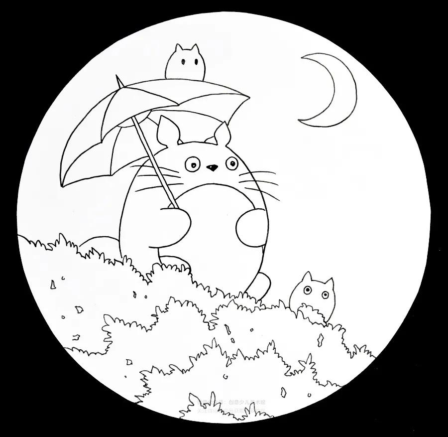 初级动漫儿童画教程,动漫人物画画教程龙猫