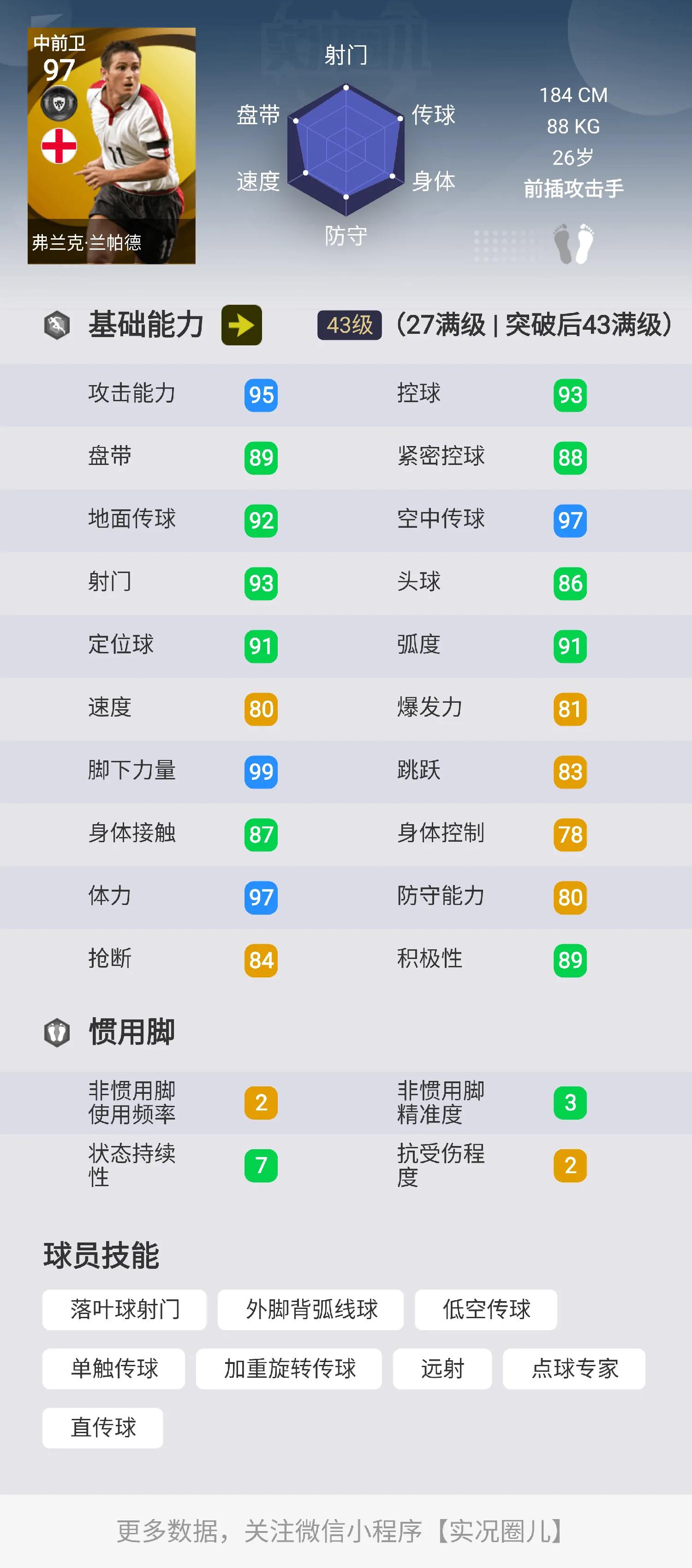 实况传奇技能推荐,实况所有传奇球员技能