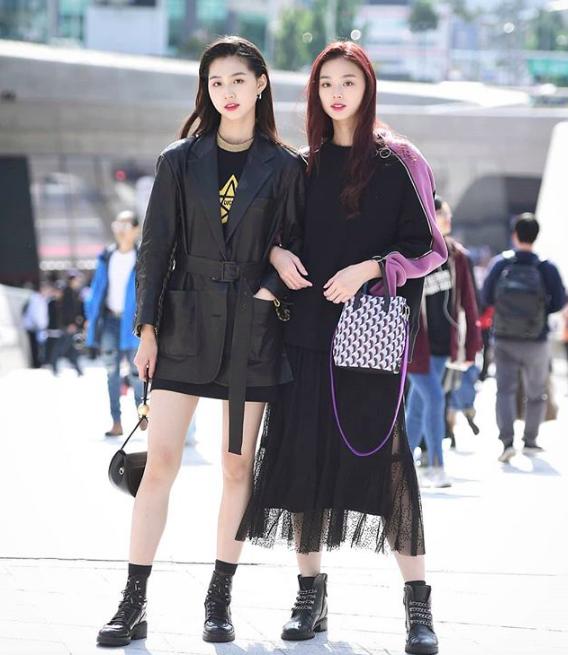 韩国小姐姐格子外套穿搭,韩国女童春装