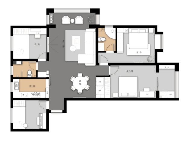 30㎡清欢·简约不失精致的木质温馨家｜东荷逸品空间设计欧模网