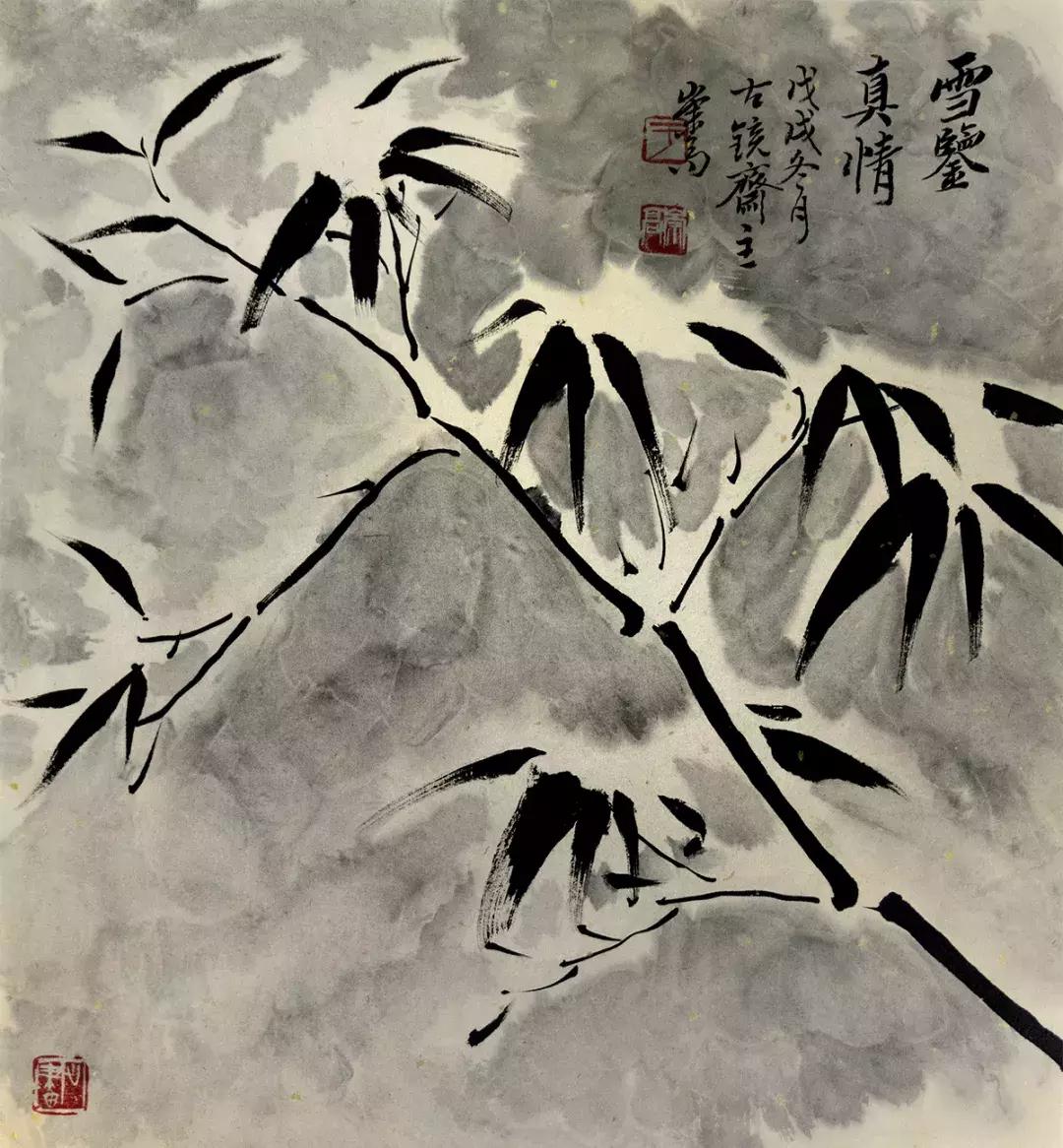 梅兰竹菊国画中的山石画法,梅兰竹菊国画写意教学视频