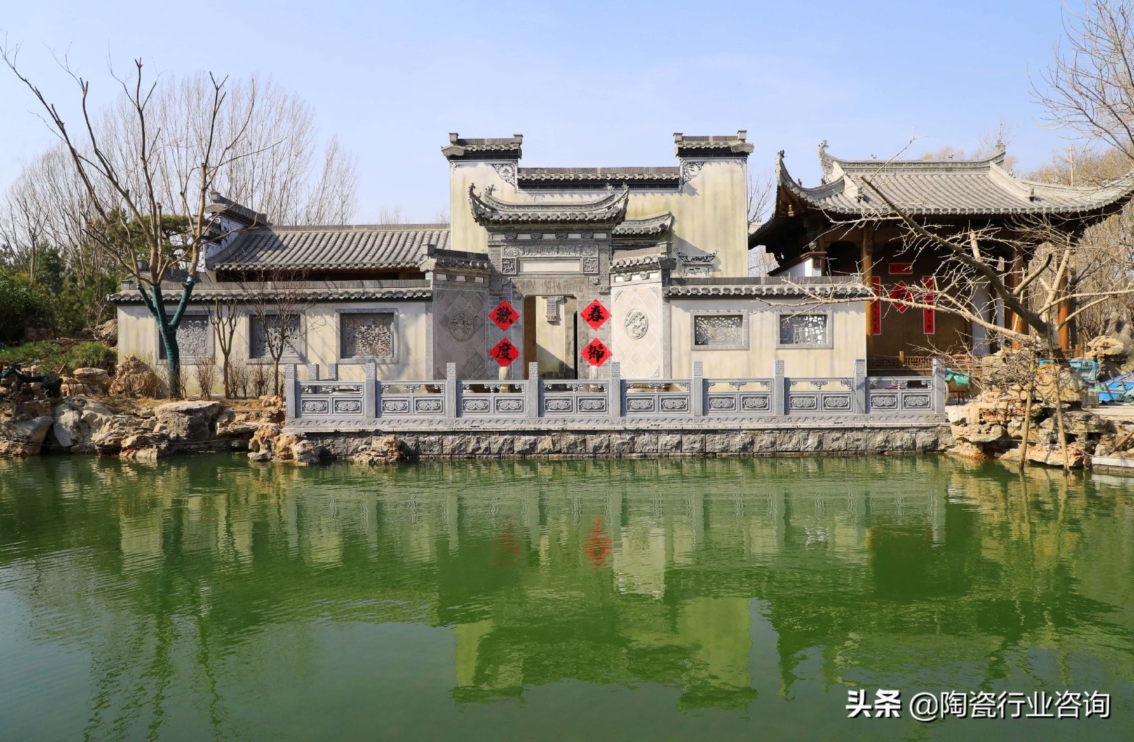 画世园会墙绘图,世园会陶瓷花墙