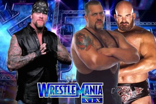 送葬者淘汰巨石强森和大秀哥,送葬者凯恩巨石强森大秀哥联手