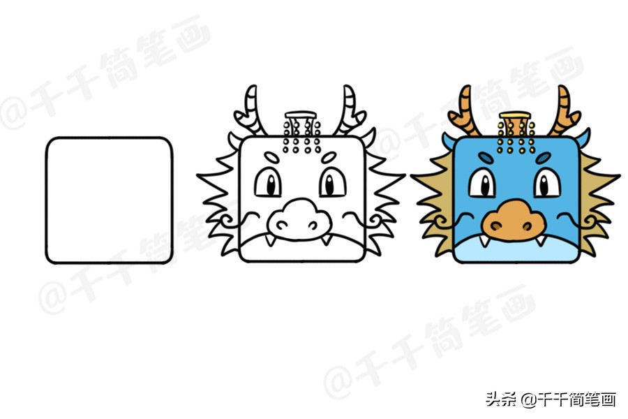 100个动物简笔画老虎,用圆形画各种小动物简笔画