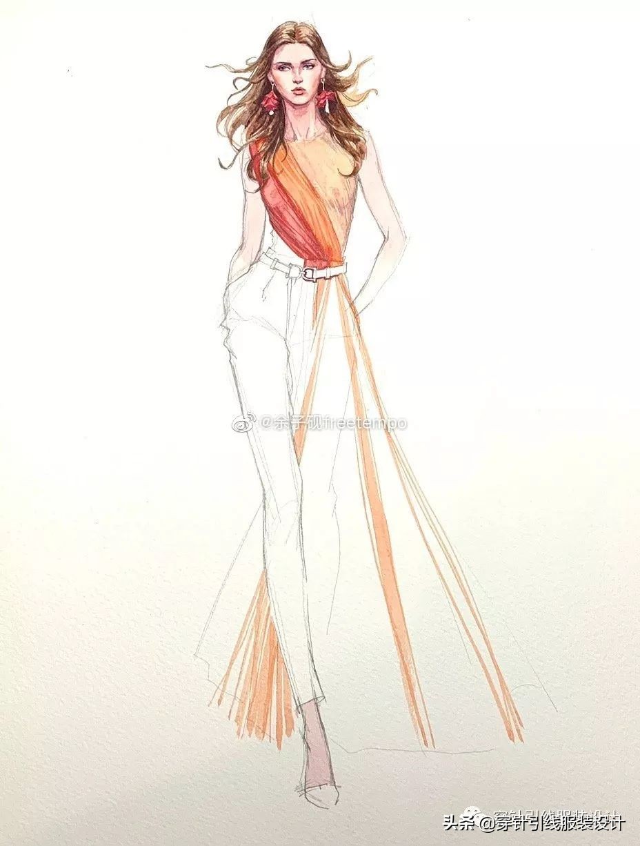 礼服服装效果图手绘,西装手绘服装效果图