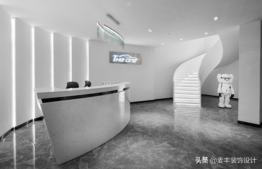 杭州豪华型汽车洗美店THEONE，1000㎡现代主义工装项目落地