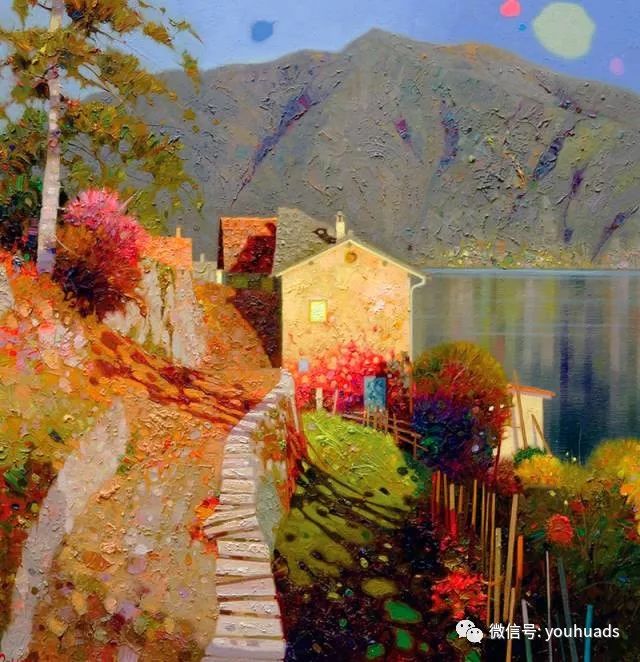 鲍勃罗斯的风景画,意大利画家fulviorinaldi水彩风景