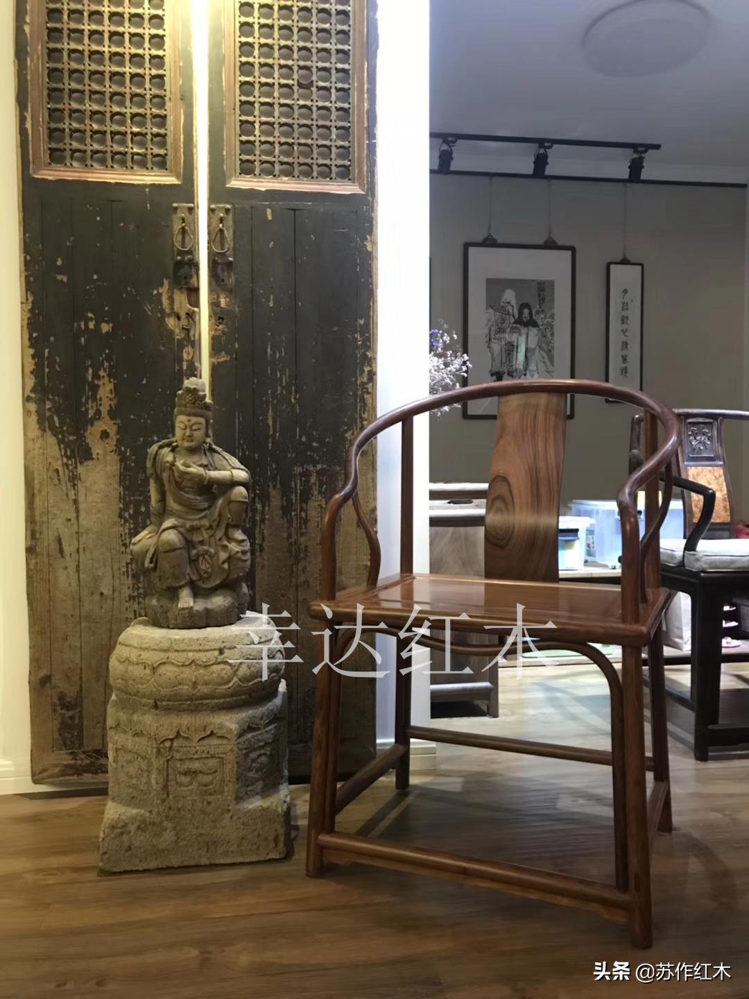 日式矮式圈椅,刺猬紫檀安思远垂手圈椅