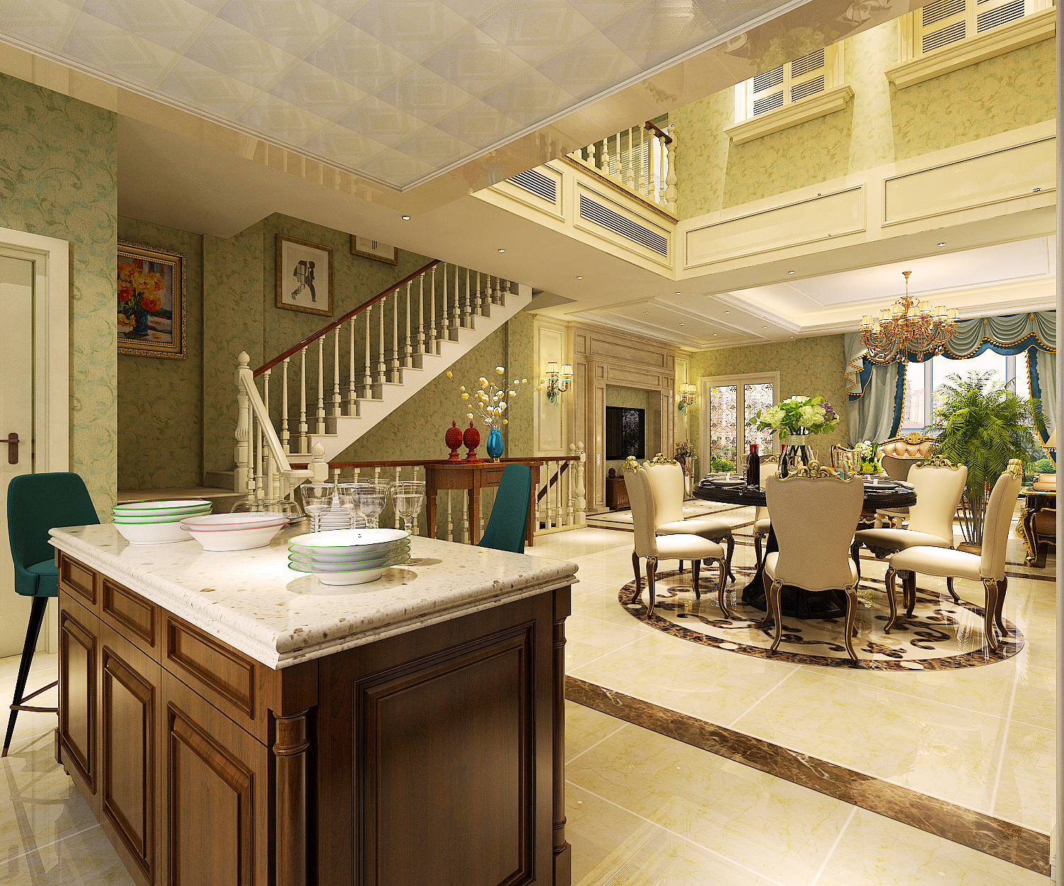 自带家庭影院的欧式别墅，400㎡尽显奢华大气，开启你的浪漫生活