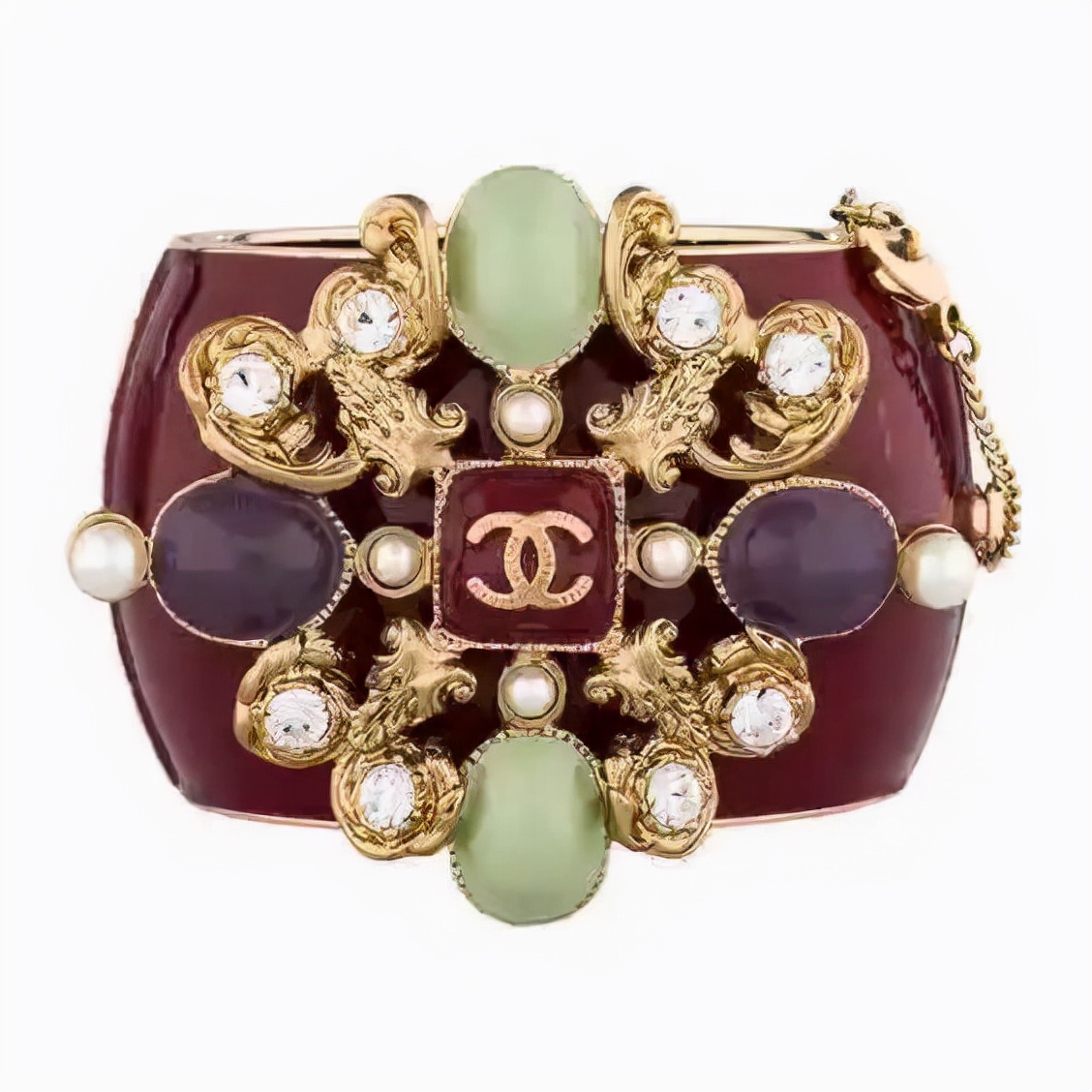 VintageChanel中古琉璃饰品,中古香奈儿双c项链