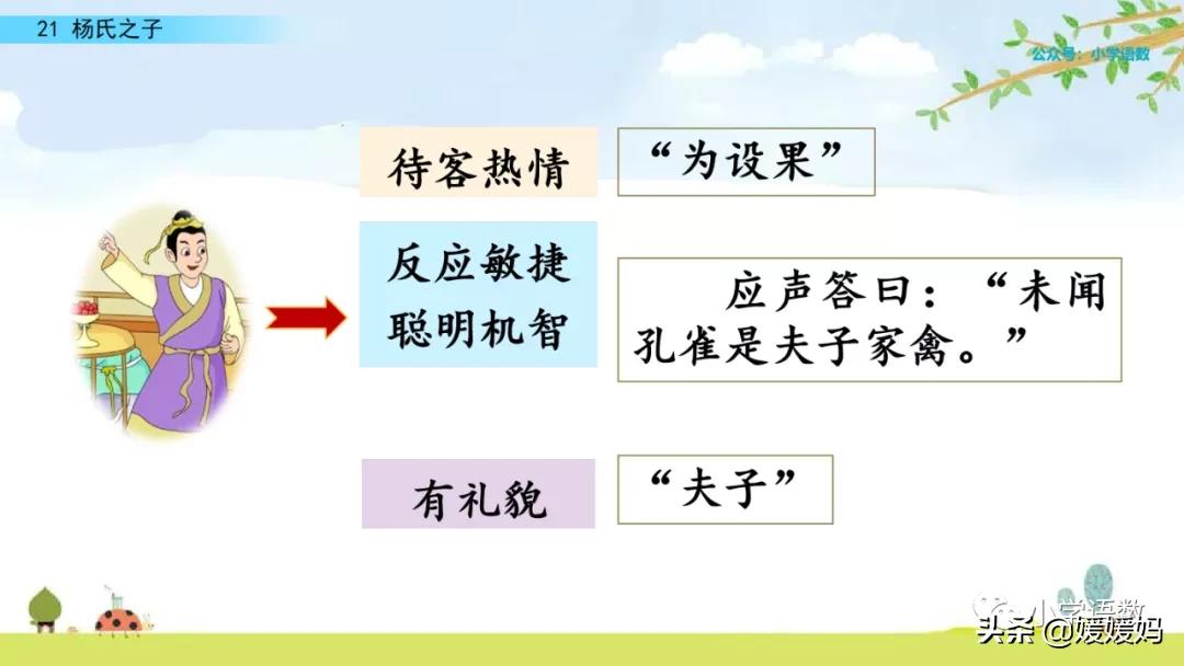 五年级下册第八单元杨氏之子批注,五年级下册杨氏之子的课堂笔记