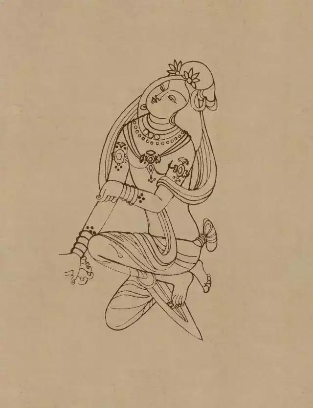 敦煌画线稿描摹,敦煌壁画白描勾线教程