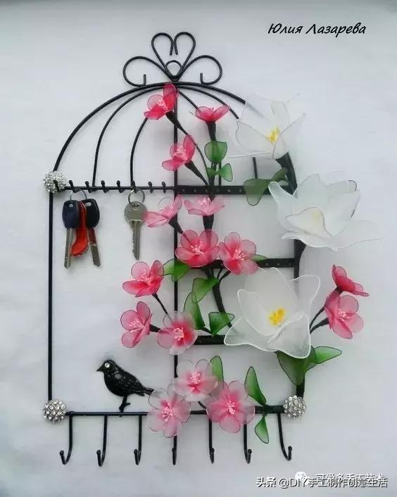 把彩色的*袜丝**套在铁圈上，最后竟然变得这么美（附教程）