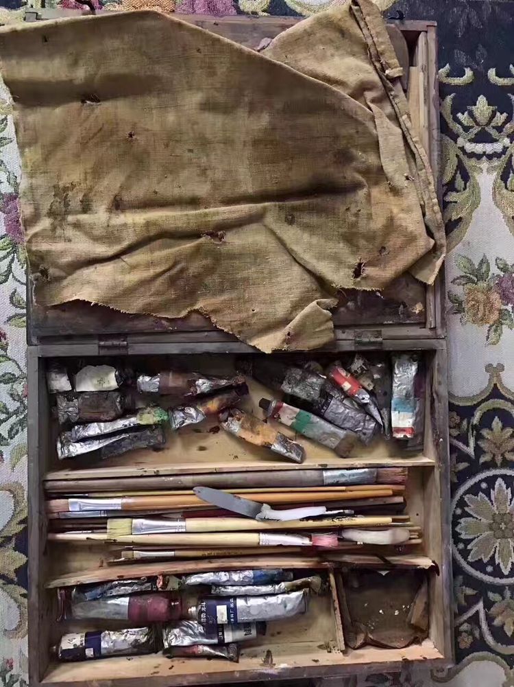 画家用的油画箱,民国手提箱写真