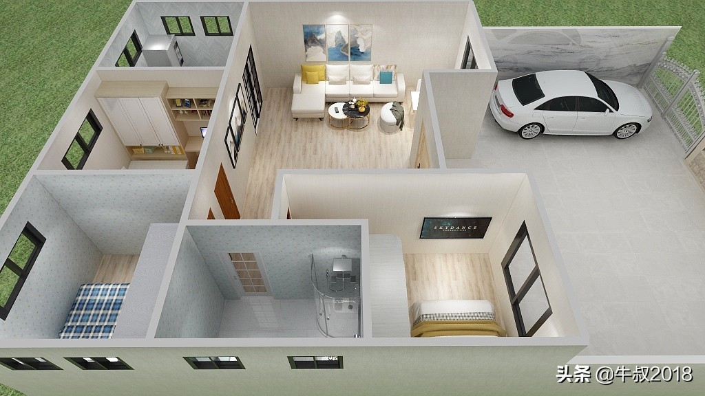 一层农村自建房小户型平面设计图,农村自建一层小户型平房设计图