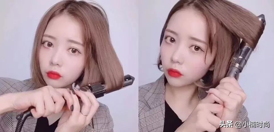 韩款卷发无刘海,超短发韩范儿卷发教程